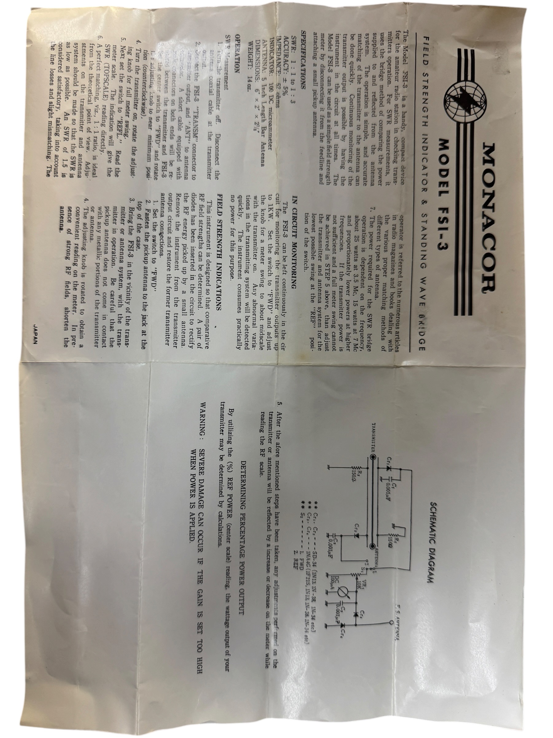 Achtung Sammler! Monacor SWR /FS Messgerät FSI-3 NOS