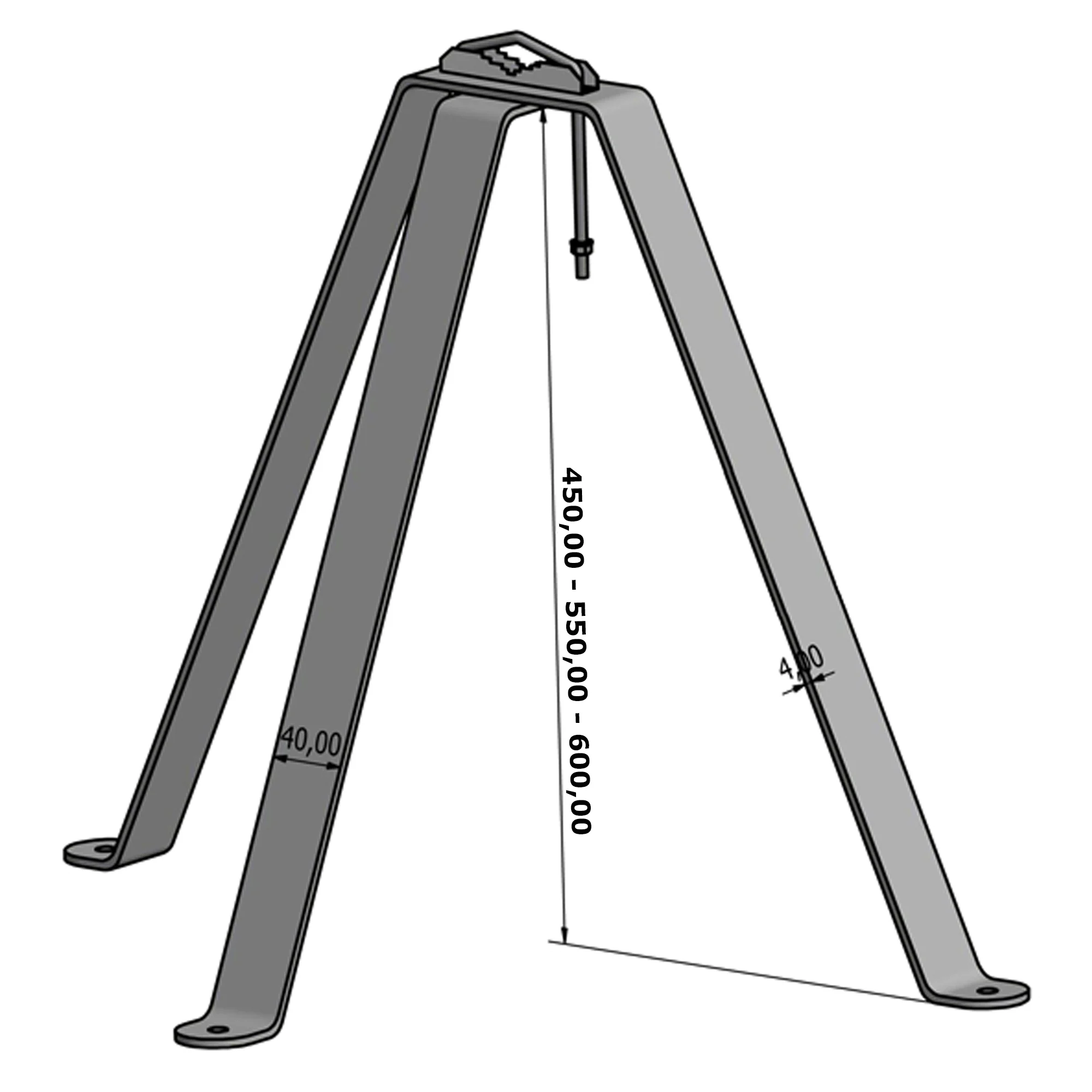 Wandhalterung Stahl variabel 45-60 cm